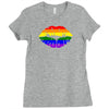 lips  rainbow lgbt gay culture Ladies Fitted T-Shirt