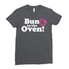 Bun in the Oven with Heart Baby Girl Ladies Fitted T-Shirt