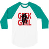 geek girl 3 4 sleeve baseball 3/4 Sleeve Shirt