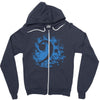 bass clef in blue Zipper Hoodie