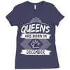 Queens Are Born In December Ladies Fitted T-Shirt