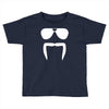 aviator sunglasses horseshoe fu manchu biker mustache Toddler T-shirt