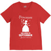 Princesses Are Born In September V-Neck Tee