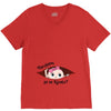disculpame ya es agosto white girl black print V-Neck Tee