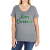 merry christmas green glitter Ladies Curvy T-Shirt