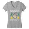totoro ugly christmas Women's V-Neck T-Shirt