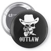 outlaw cow boy motor bike Pin-back button