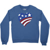 disstressed america flag heart Crewneck Sweatshirt