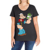 popeye spinach retro mens funny Ladies Curvy T-Shirt