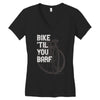 bike 'til you barf Women's V-Neck T-Shirt