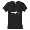 banksy style ak47 art   funny Women's V-Neck T-Shirt