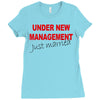 under new management just married mens black wedding present husband t Ladies Fitted T-Shirt