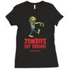 zombies eat brains Ladies Fitted T-Shirt