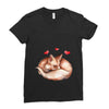 Baby Fox Belly Ladies Fitted T-Shirt