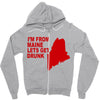 funny maine state Zipper Hoodie