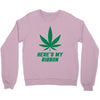 Support Liver Cancer Awareness With A Emerald Cannabis Leaf Crewneck Sweatshirt