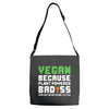 Vegan Because Plant Powered Badass Adjustable Strap Totes