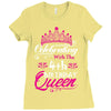 Celebrating With the 4th Birthday Queen Ladies Fitted T-Shirt