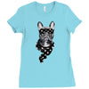 bull dog american falg Ladies Fitted T-Shirt