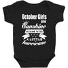 October Girls Are Sunshine Mixed With A Little Hurricane Baby Bodysuit