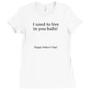 dad balls greeting Ladies Fitted T-Shirt