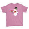 smiling snowman holding out christmas Youth Tee