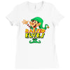 raised by elves elf christmas Ladies Fitted T-Shirt