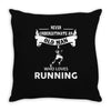 who loves running Throw Pillow