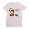 calvin hobbes Ladies Fitted T-Shirt