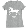 unicorn believe Ladies Fitted T-Shirt