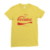 enjoy cocaine funny gray Ladies Fitted T-Shirt