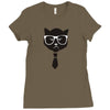 grumpy hipster cat Ladies Fitted T-Shirt