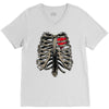 ribcage and heart V-Neck Tee
