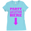 party location here Ladies Fitted T-Shirt