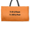 to err is human funny t shirt pirate humor parody s 3xl Weekender Totes