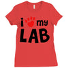i love my lab labrador Ladies Fitted T-Shirt