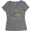 baseball game on short Women's Triblend Scoop T-shirt