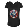 cotton captain america shield distressed, ideal gift or present Maternity Scoop Neck T-shirt