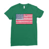 t-rex vintage american flag Ladies Fitted T-Shirt