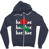 Love Rose Zipper Hoodie