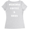 weekends coffe and dogs white back Women's Triblend Scoop T-shirt