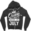 Queens Are Born In July Zipper Hoodie