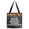 January Girl Hated By Many Tote Bags