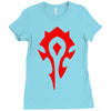 world of warcraft mists of pandaria horde Ladies Fitted T-Shirt