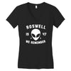roswell 1947 we remember alien Women's V-Neck T-Shirt
