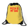 pizza is my bae ringer Drawstring Bags