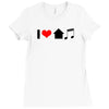 i love house music t shirt edm club wear rave electro party progressiv Ladies Fitted T-Shirt