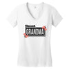 blessed grandma with flower Women's V-Neck T-Shirt