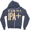 my blood type is ipa+ Zipper Hoodie