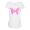 breast cancer butterfly Maternity Scoop Neck T-shirt